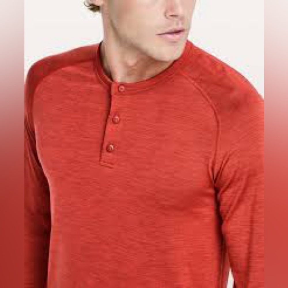 NWOT Lululemon Metal Vent Tech Henley - Magma/Flames - Picture 2 of 6